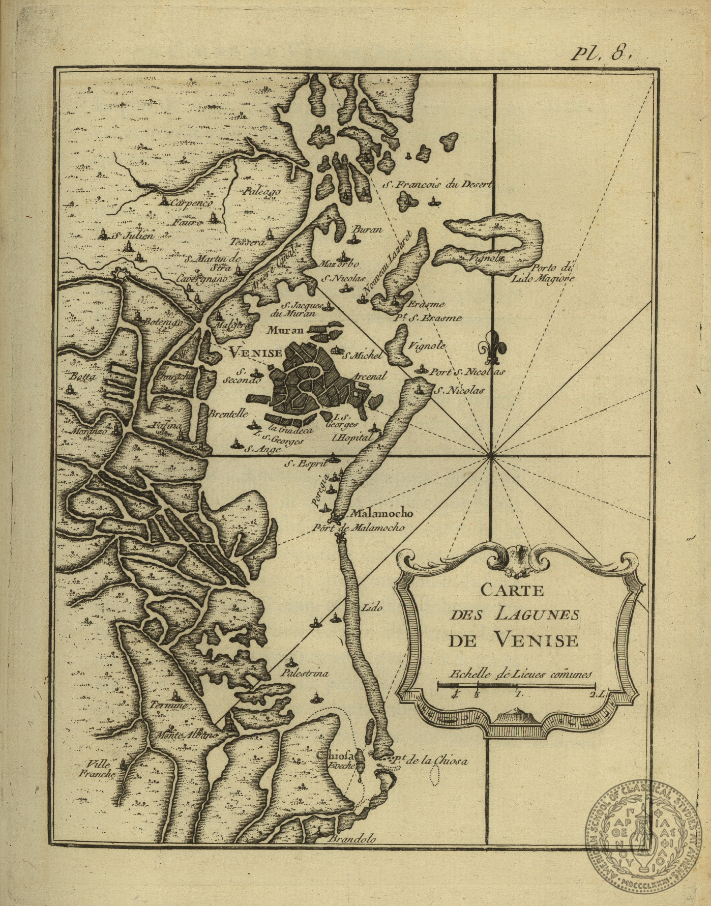 Carte des lagunes de Venise
